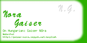 nora gaiser business card